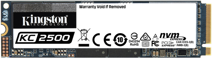 SSD диск Kingston KC2500 1TB NVMe M.2 2280 PCIe 3.0 x4 3D NAND TLC (SKC2500M8/1000G) - зображення 1