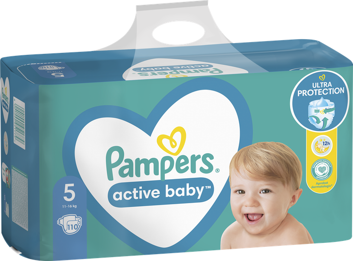 Pieluchy Pampers Active Baby Rozmiar 5 (11-16 kg) 110 szt (8001090951779) - obraz 5
