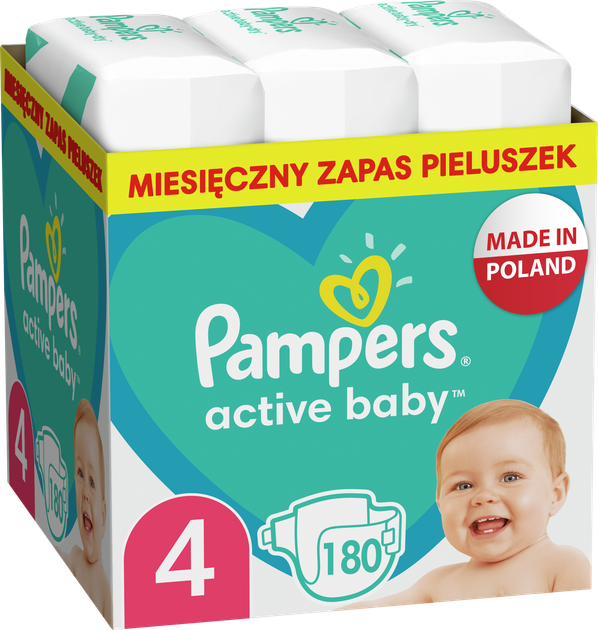 Pieluchy Pampers Active Baby Rozmiar 4 (Maxi) 9-14 kg 180 szt. (8006540032725) - obraz 7