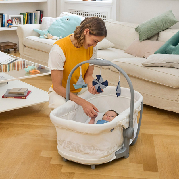 Ліжечко-стільчик Chicco Baby Hug Pro 5 в 1 для годування Сіре (87076.40) - зображення 9