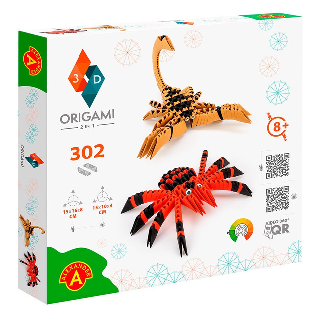Zestaw kreatywny Alexander Origami 3D 2 w 1 Pająk Skorpion (5906018025651) - obraz 1