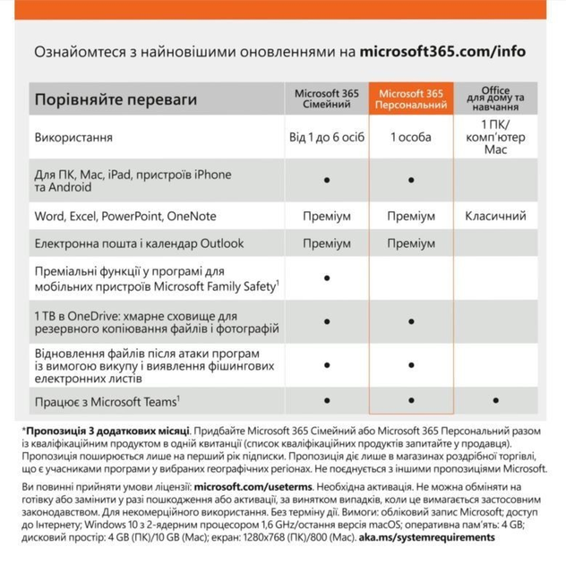Microsoft 365 Персональний, Office 365 Personal, річна підписка для 1 користувача (ESD - електронний ключ, всі мови) (QQ2-00004) - зображення 2