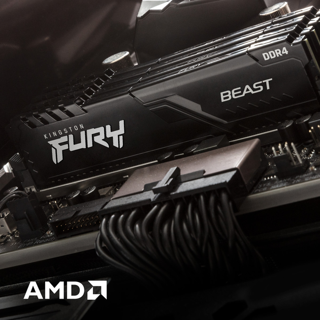 Оперативна пам'ять Kingston Fury DDR4-3600 8192 MB PC4-28800 Beast Black (KF436C17BB/8) - зображення 10