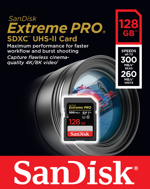 Карта пам'яті SanDisk Extreme PRO SDXC 128GB Class 10 UHS-II V90 (SDSDXDK-128G-GN4IN) - зображення 2