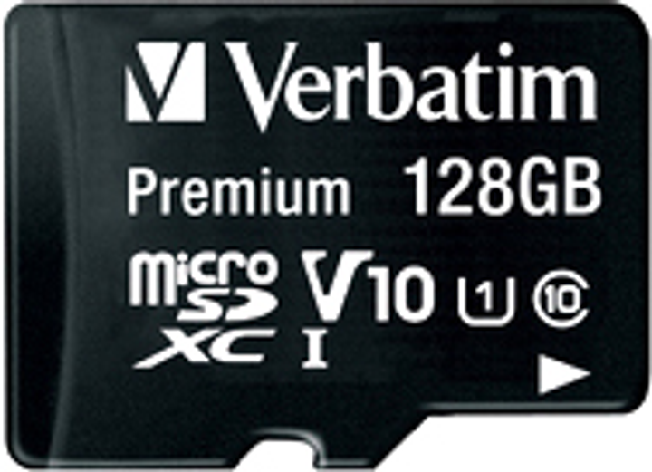 Карта пам'яті Verbatim Premium MicroSDXC 128 GB Class 10 + SD-адаптер (23942440857) - зображення 2