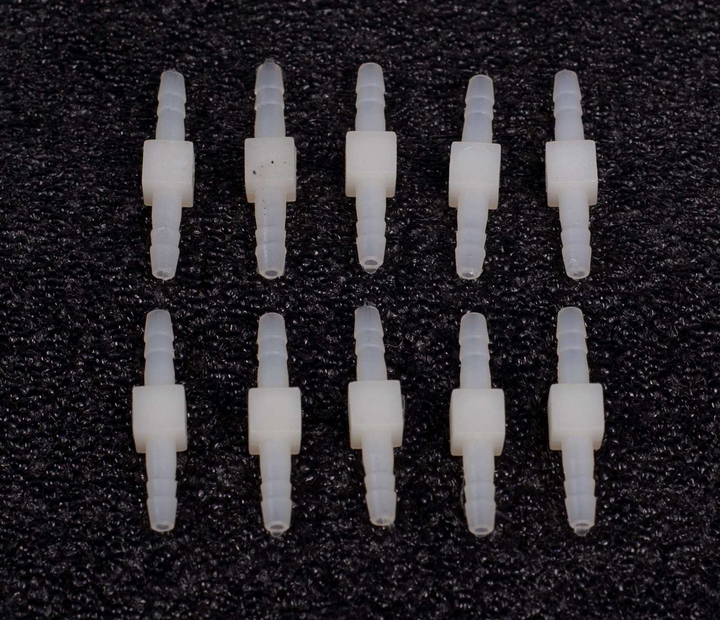 Штуцер ялинка пластик 3,0 мм для з'єднання пневматичних шлангів Упаковка 10 шт LUMED SERVICE LU-1008832 - изображение 1