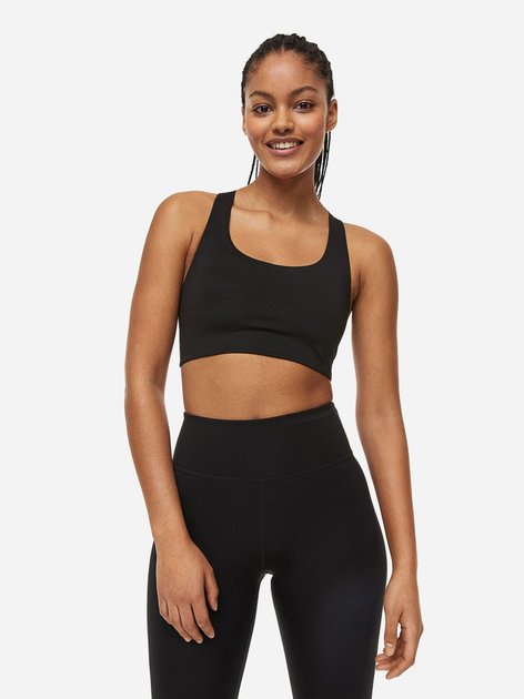 Спортивный топ для тренировок женский H&M A1212-1093790 S Черный (hm04757850067) 