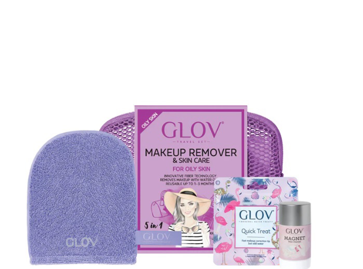 Zestaw do pielęgnacji twarzy Glov Travel korekt makijażu + magnet do czyszczenia rękawic i pędzli + kosmetyczka (5907222005644) - obraz 1