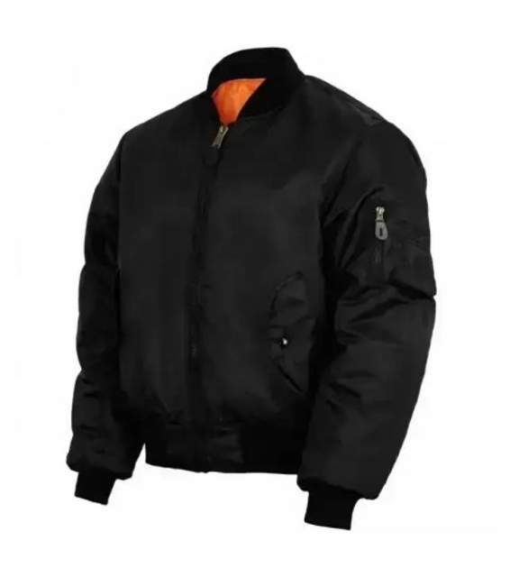 Тактична куртка Mil-tec MA1 Flight Jacket (Bomber) Black 10402002-XL - зображення 1
