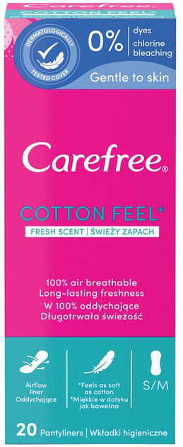 Гігієнічні прокладки Carefree Normal cotton feel fresh scented 20 шт (3574660067613) - зображення 1