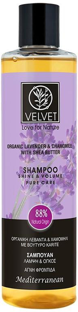 Акція на Шампунь Velvet Organic Lavender & Chamomile для блиску та об'єму 300 мл від Rozetka