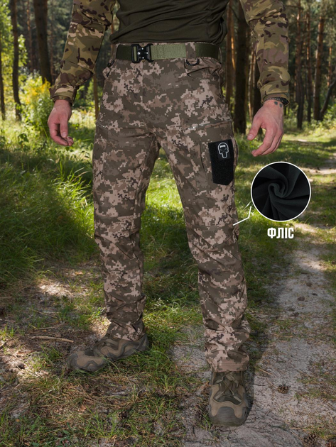 Зимние брюки карго тактические Softshell BEZET Эшелон пиксель - M - изображение 1