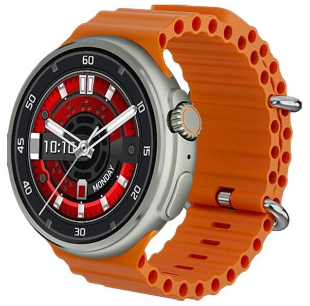 Смарт часы круглые Smart Watch V3 UMAX, спортивные режимы, звонки, мониторинг здоровья Orange - изображение 2