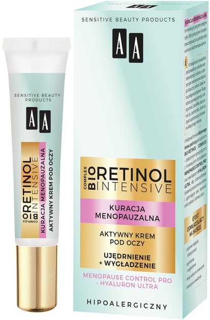 Krem pod oczy AA Cosmetics Retinol Intensive Kuracja Menopauzalna ujędrnienie + wygładzenie 15 ml (5900116083674) - obraz 1