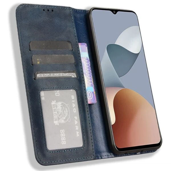 Чехол-книжка Deexe Retro Style для ZTE Blade V50 Design / Blade A73 - Blue - изображение 2