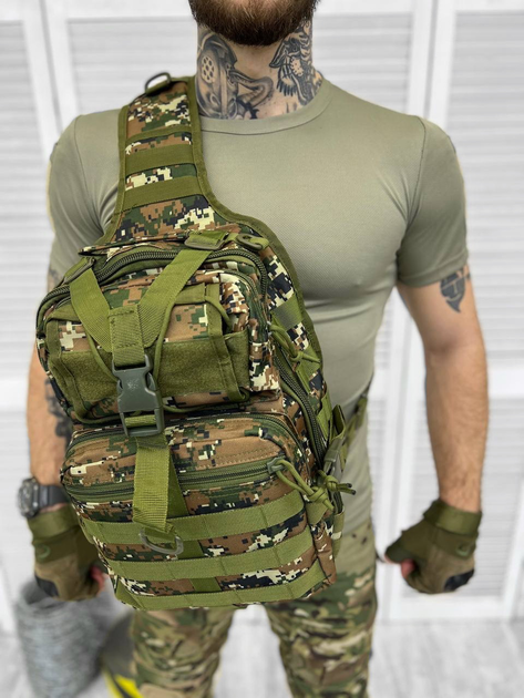 Сумка тактична нагрудна Tactical bag Multicam 20 л - зображення 2