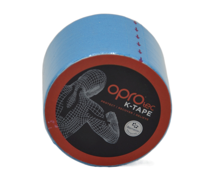 Кінезіологічний тейп OPROtec Kinesiology Tape TEC57542 синій 5см*5м - зображення 2