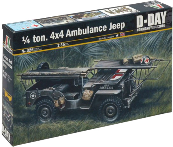 Збірна модель Italeri 1/4 Ton 4X4 Ambulance Jeep масштаб 1:35 (8001283003261) - зображення 1