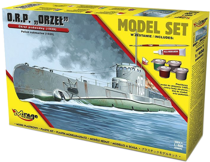 Model do składania Mirage Submarine ORP Orzel skala 1:400 (5901463840927) - obraz 1