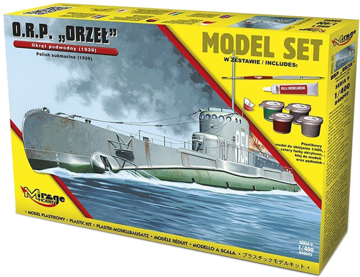 Збірна модель Mirage Submarine ORP Orzel масштаб 1:400 (5901463840927) - зображення 1