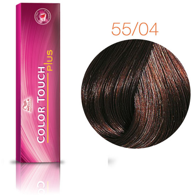 Фарба для волосся безаміачна Wella Professionals Color Touch Plus 55/04-світло-коричневий натуральний червоний 60 мл (8005610528502) - зображення 2