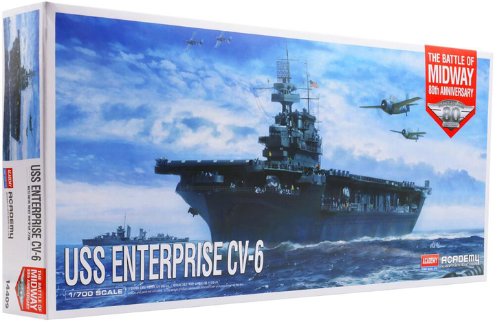 Model do składania Academy USS Enterprise CV-6 The Battle of Midway 80th Anniversary skala 1:700 (8809845380702) - obraz 1
