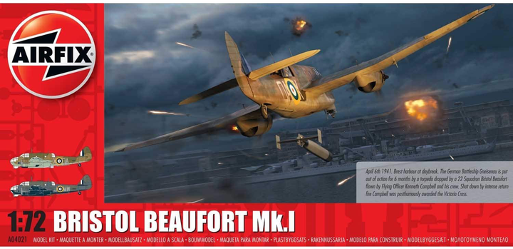 Model do składania Airfix Bristol Beaufort Mk 1 skala 1:72 (5055286671562) - obraz 1