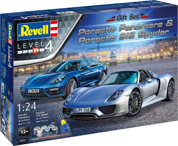 Набір збірних моделей Revell Porsche Panamera + Porsche 918 Spyder масштаб 1:24 (4009803056814) - зображення 1