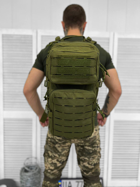Тактичний водонепроникний рюкзак Tactical Assault Backpack Olive 40 л - изображение 2