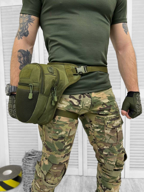 Тактична сумка поясна на ногу Tactical Bag Olive Elite - зображення 1