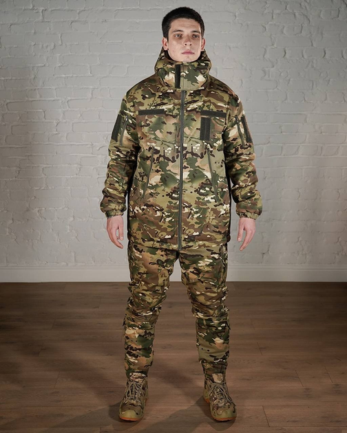 Форма армійська зимова ГРЕТА з утеплювачем ХОЛОСОФТ мультикам водонепроникаючий костюм штани бушлат флісова підкдадка XXL - (54) - зображення 1