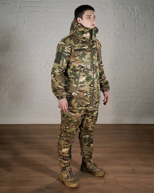 Форма армійська зимова ГРЕТА з утеплювачем ХОЛОСОФТ мультикам водонепроникаючий костюм штани бушлат флісова підкдадка XXL - (54) - зображення 2