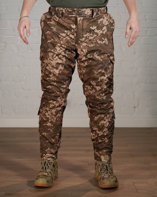 Зимние тактические брюки SoftShell с утеплителем ХОЛОСОФТ пиксель теплая флисовая подкладка XL - (52) - изображение 1
