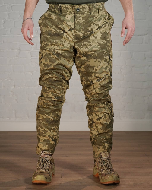 Зимові тактичні штани ГРЕТА з утеплювачем ХОЛОСОФТ піксель водонепромокаючі теплі XL - (52) - зображення 1