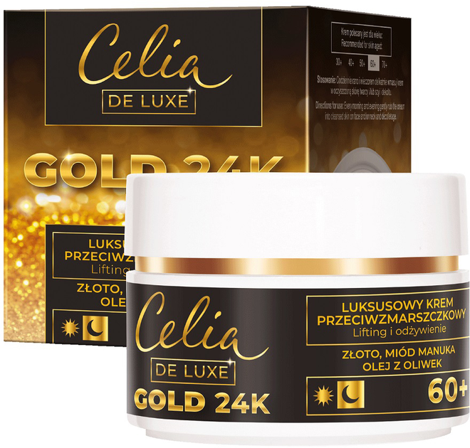 Крем для обличчя Celia De Luxe Gold 24K 24K 60+ нічний 50 мл (5900525065469) - зображення 1