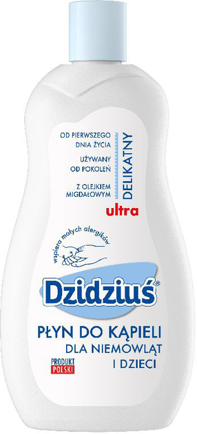 Płyn do kąpieli dla niemowląt i dzieci Dzidziuś Ultra delikatny z olejkiem migdałowym 500 ml (5900133012350) - obraz 1