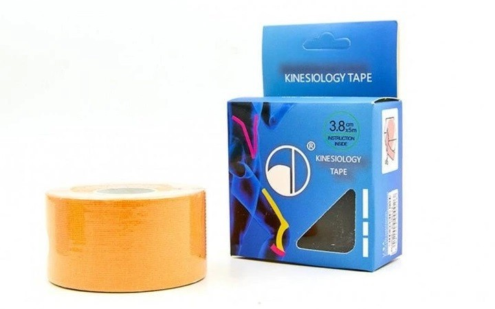 Кинезио тейп в рулоне 3,8 см х 5м (Kinesio tape) эластичный пластырь BC-4863-3,8 Желтый - изображение 1