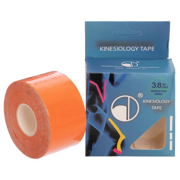 Кинезио тейп в рулоні 3,8 см х 5м (Kinesio tape) еластичний пластир BC-4863-3,8 Помаранчевий - зображення 1