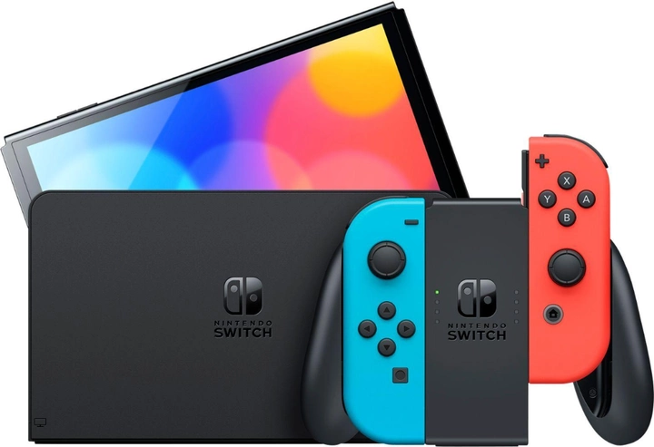 Портативна ігрова приставка Nintendo Switch OLED with Neon Blue