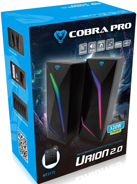 Акустична система Media-Tech Cobra Pro Urion 2.0 Bluetooth Gaming 8 Вт LED Light (MT3172) - зображення 4
