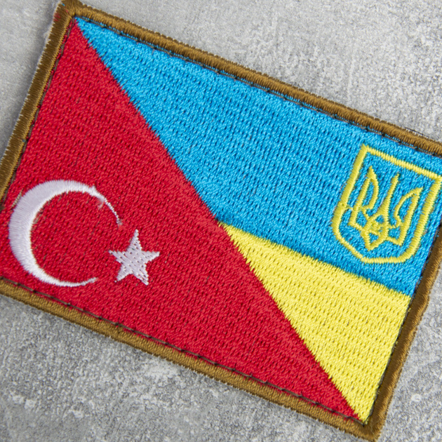 Шеврон на липучці прапор Україна та Туреччина 5х8 см - зображення 2