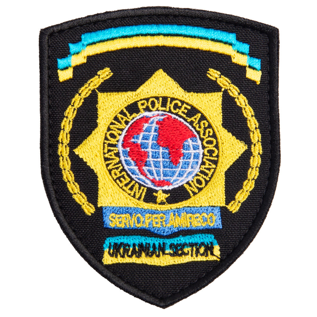 Шеврон нашивка на липучці International Police Association 7х9 см - зображення 1