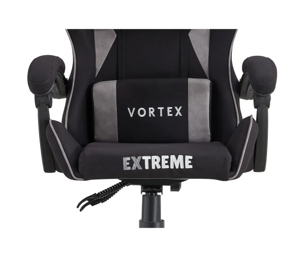 Ігрове крісло обшите тканиною для геймерів та роботи Extreme VR чорний з темно-сірим - зображення 4