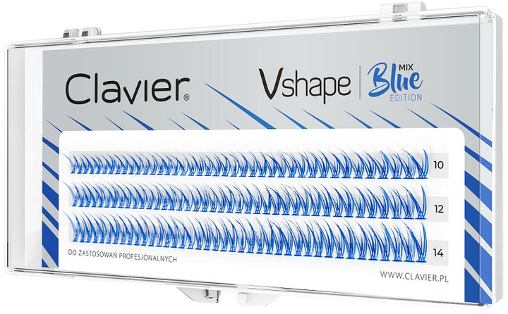 Kępki rzęs Clavier Vshape Colour Edition Blue Mix (5907465654494) - obraz 1