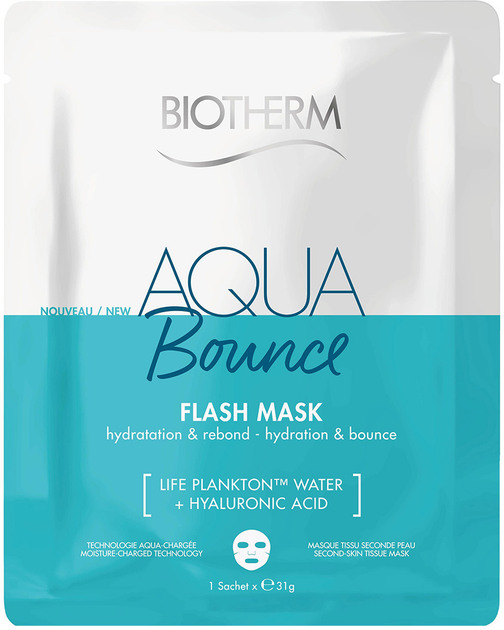 Маска для обличчя Biotherm Aqua Bounce Flash Mask зміцнювальна тканинна 31 г (3614273010108) - зображення 1