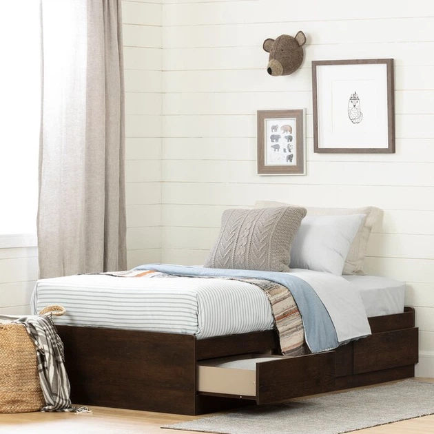 Дитяче ліжко Captain з ящиками Baby House Little Room Вишня (В35:Д193:Ш101 см) K-00010 - зображення 3
