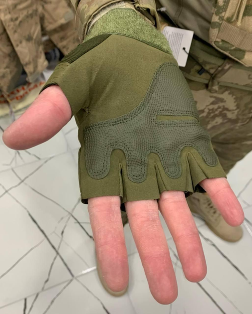 Тактические перчатки хаки OAKLEY беспалые хаки XL - изображение 2