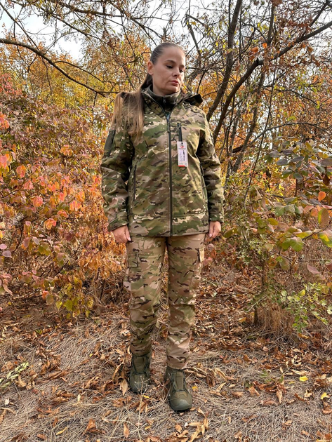 Зимняя куртка мультикам водооталкивающая SoftShell Combat женская S M - изображение 1