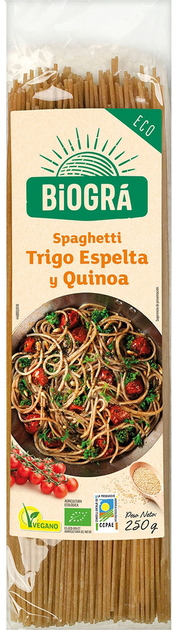 Makarony Biogra Spelled Spaghetti with Quinoa Bio 250 g (8426904173657) - obraz 1