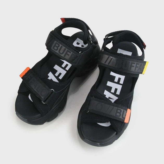 Sandały damskie na grubej podeszwie Buffalo Calzature 1602031 38 Czarne (4061516313752) - obraz 5